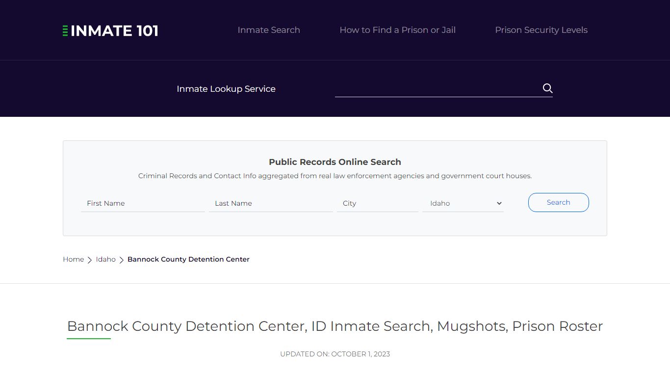 Bannock County Detention Center, ID Inmate Search, Mugshots, Prison ...